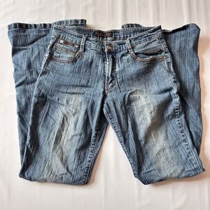 Y2K Low Rise 8.5" Ming Hui Blue Bootcut Leg Denim Jeans Women's Size 28